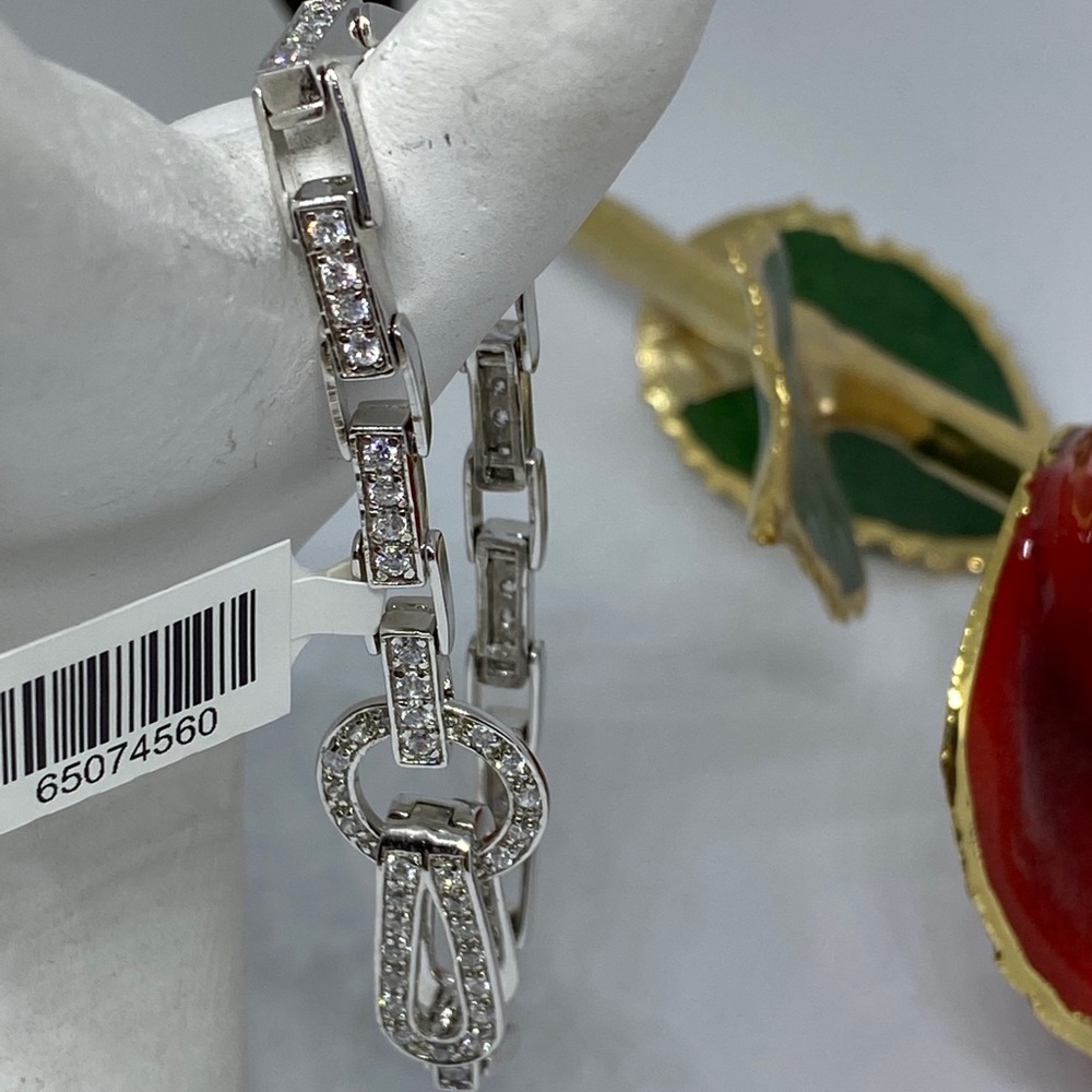 Sterling silver cubic zirconia tennis bracelet